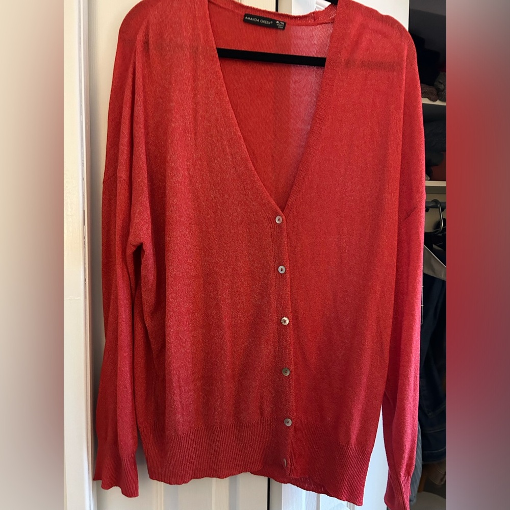 Like new red cardigan woman’s XL